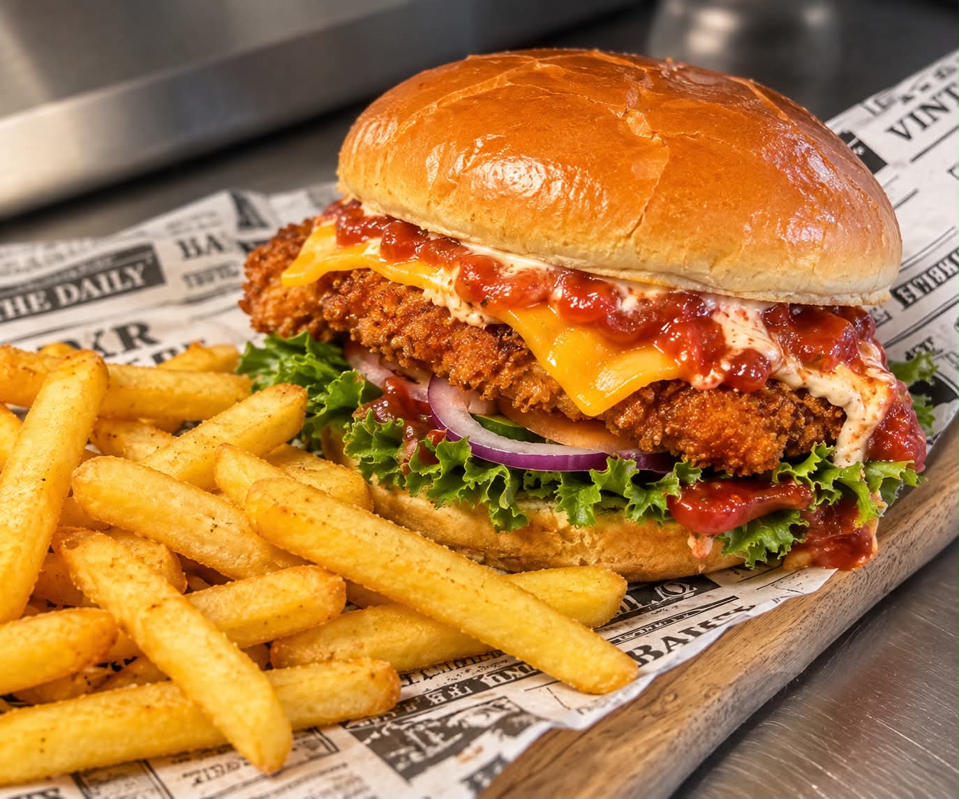 SPICY SALSA CHICKEN BURGER